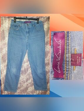 Gloria Vanderbilt brand Med/Lt Blue Wash Amanda Straight Leg Denim Jeans Sz 10